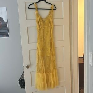 Sheer maxi dress with mini slip attached